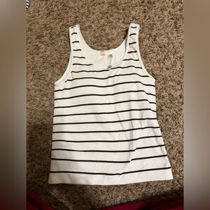 White and Brown Striped Tank Top